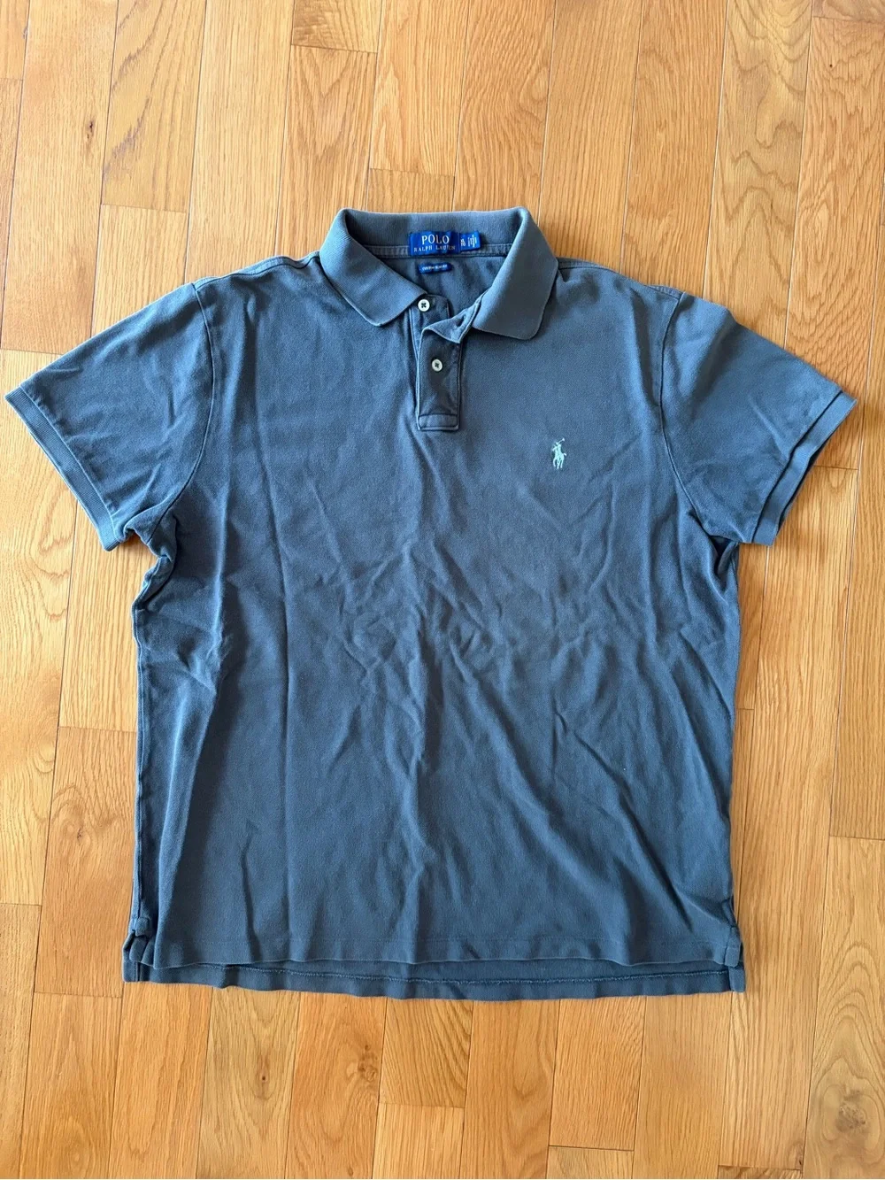 Ralph Lauren Men's Polo Shirt in Slate Blue-Grey slim fit